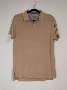 Daniel Hechter Paris Tan Pima Cotton Short Sleeve Polo Shirt Sz M